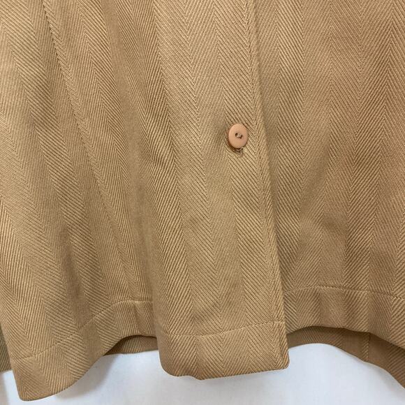 Vintage Anna and Frank 100% Silk Herringbone Cuff Sleeve Button Shirt Blouse Top - Picture 6 of 8